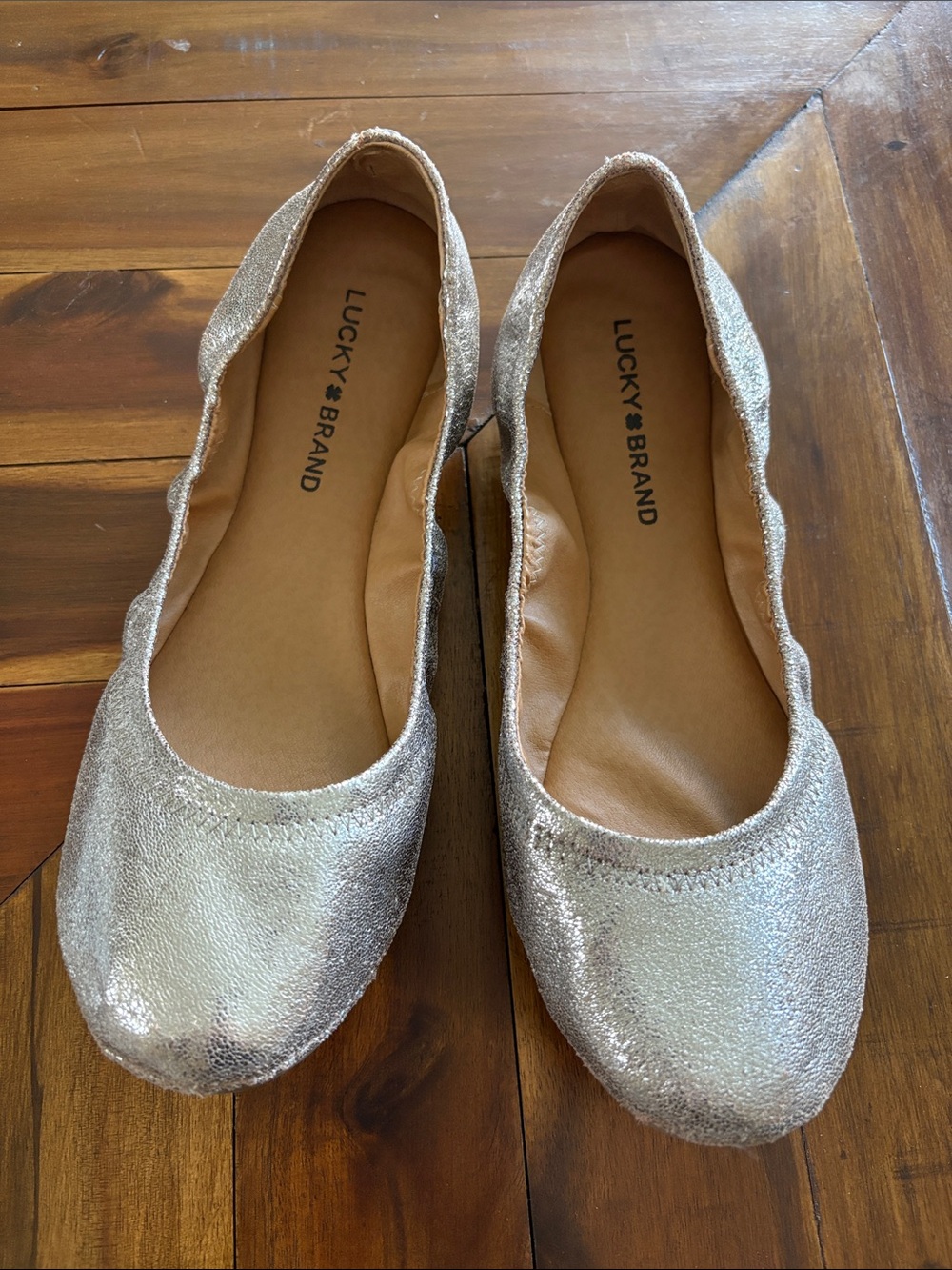Lucky Brand Women's Metallic Silver Ballet Flats Size 9.5